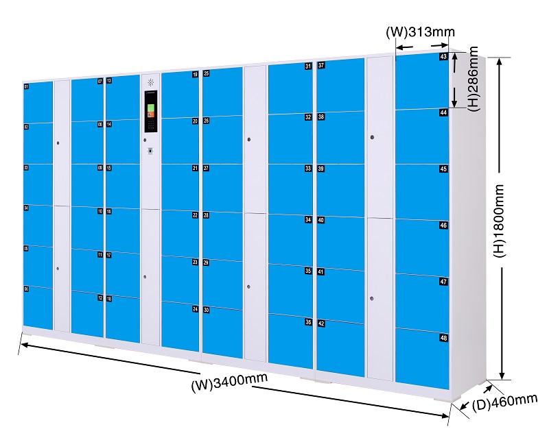 窄边单机微信扫码寄存柜,大型商场寄存储物柜,扫码开柜存物柜