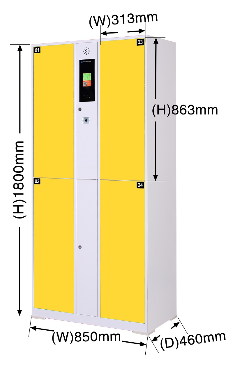 窄边单机微信扫码寄存柜,大型商场寄存储物柜,扫码开柜存物柜
